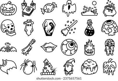 Halloween icon collection set. Vector iillustration