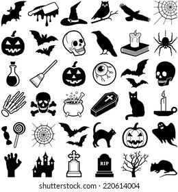 Halloween Icon Collection Vector Illustration Stock Vector (Royalty ...