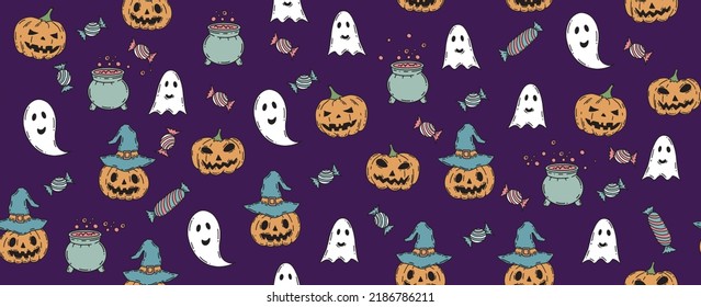 Halloween icon, doodle illustrations, vector.