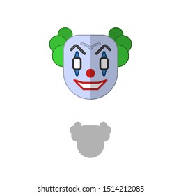 Halloween icon, evil clown icon, scary clown, vector