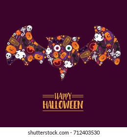 Halloween icon form bat.