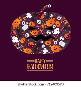 Halloween icon form pumpkin.