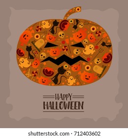 Halloween icon form pumpkin.