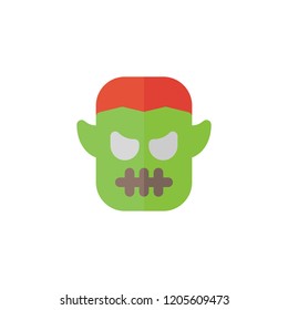 Halloween icon with funny color in flat design style