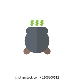 Halloween icon with funny color in flat design style