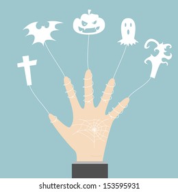 Halloween icon with hand