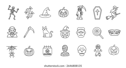 Halloween Icon, Happy Halloween Icon Set.