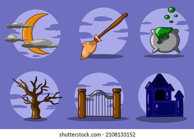 halloween icon with knacks design illustration