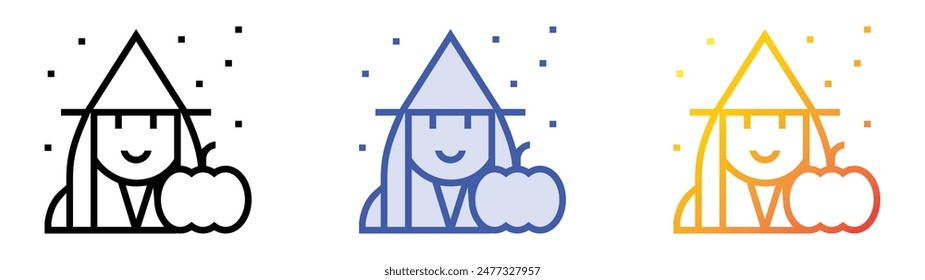 halloween icon. Linear, Blue Fill and Gradient Style Design Isolated On White Background