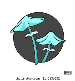Halloween icon. Magic mushrooms.