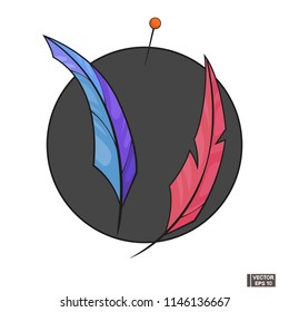 Halloween icon. Magical feather.