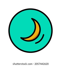 halloween icon with moon on the blue background