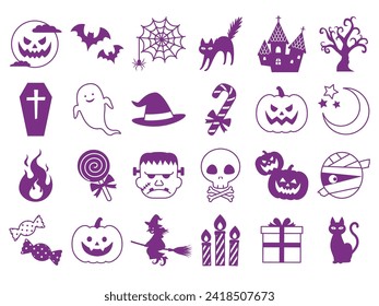 Halloween icon one color purple