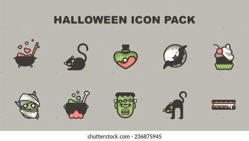 Halloween icon pack. Collection of halloween icons. Vector illustration