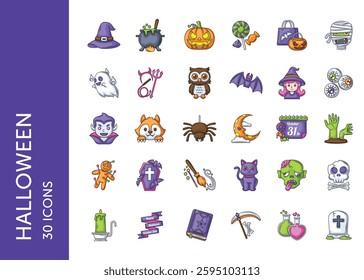 Halloween icon pack. Set icon design