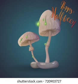Halloween icon poisonous mushrooms. Vector illustration.