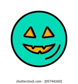 halloween icon with pumpkin face or ghost
