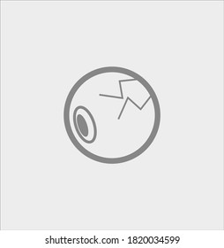 halloween icon, scary eye on white background