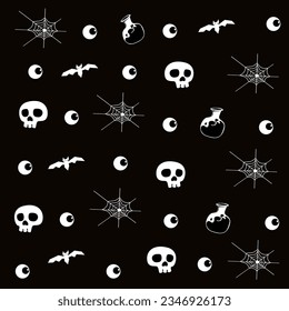 Halloween icon seamless pattern background