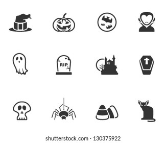 Halloween icon series in black and white