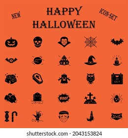 Halloween Icon Set with 25 Glyph Icons