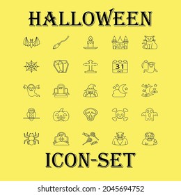 Halloween Icon Set with 25 Glyph Icons