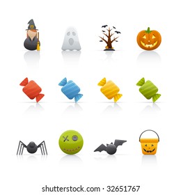 Halloween Icon Set in Adobe Illustrator EPS 8 for multiple applications.