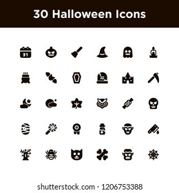 Halloween Icon Set with black solid style