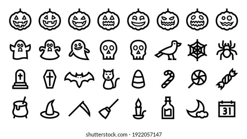 Halloween Icon Set (Bold outline version)