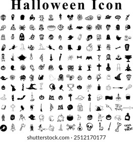 Halloween Icon Set. Can be used for web design, app, poster, flyer and modern project.