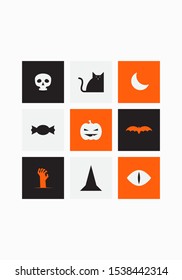 Halloween icon set collection flat vector design illustration