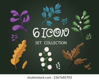 Halloween Icon Set Collection. Leaf Cartoon Halloween Day Elements. Vector Illustration For Holiday. Use he produck for printing