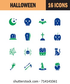 Halloween icon set. Collection of party line icons. High quality logos of ghost, horror, pumpkin on white background. Pack of symbols for design website, mobile app, printed material, etc.