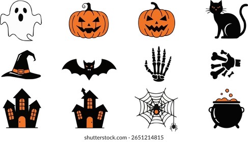 Halloween Icon Set with cute icon