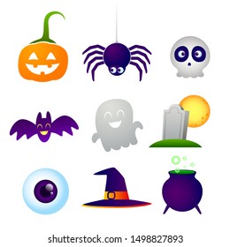 Halloween icon set, Cute of Happy Halloween icon set.