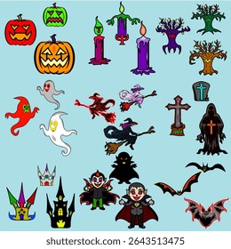 Halloween icon set, Halloween day, item