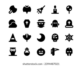 Halloween Icon Set Filled Style. Cultural Theme Icon Pack, Perfect for Websites, Landing Pages, Mobile Apps, and Presentations. Suitable for UI UX.