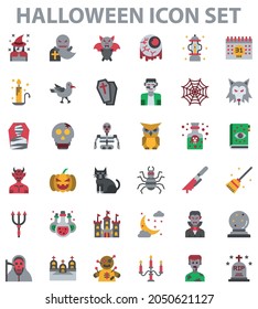 Halloween icon set flat design