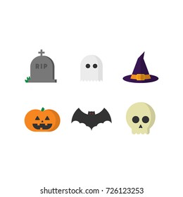 Halloween icon set. Flat modern design illustrations.