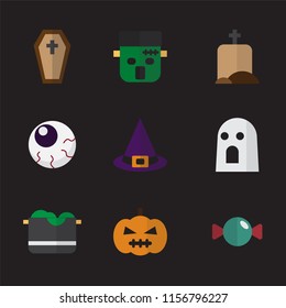 Halloween icon set with flat style vector illustration