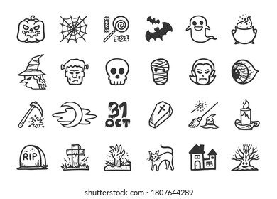 Halloween Icon Set - Hand drawn doodle Icons