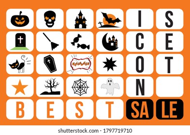 Halloween icon set holiday best sale