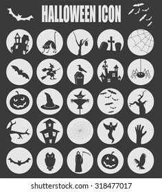 Halloween icon set. Holiday design. Vector illustration.