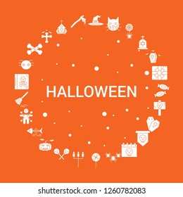 Halloween Icon Set. Infographic Vector Template