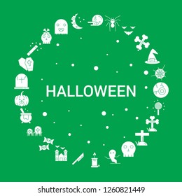 Halloween Icon Set. Infographic Vector Template