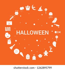 Halloween Icon Set. Infographic Vector Template