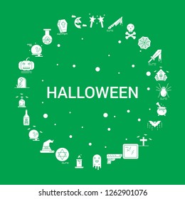 Halloween Icon Set. Infographic Vector Template