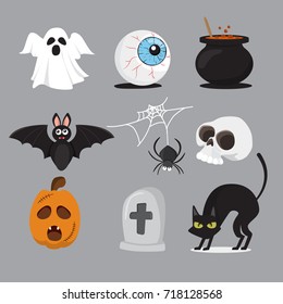 Halloween icon set isolate on white background. vector illustration