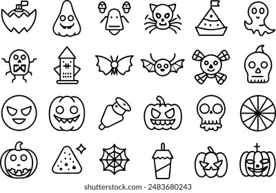 Halloween icon set. Line Icon. Editable Stroke.