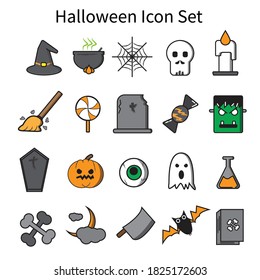 halloween icon set or logo for website 